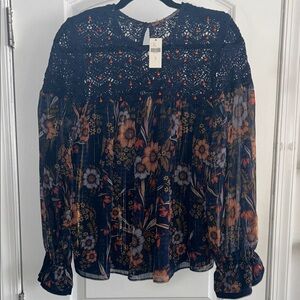 Anthropologie Blue Motif blouse (M)